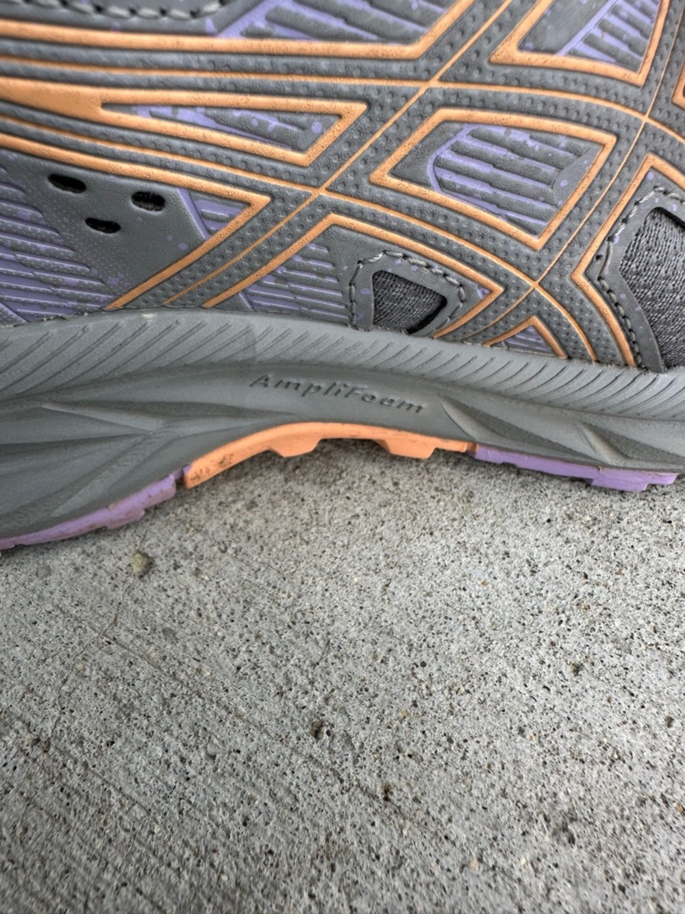 ASICS Women's Gel Venture 9 Grey Walking Shoes with Lavender Accents - Picture 3 of 11
